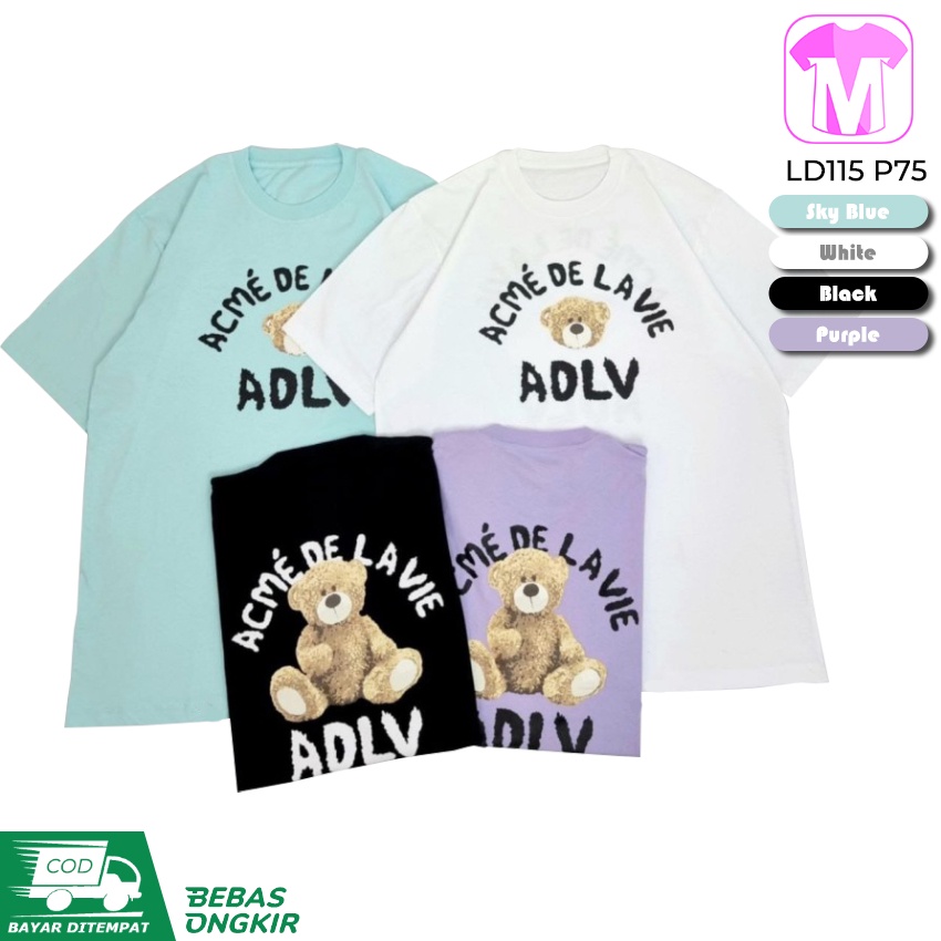 Baju Atasan Motif ADLV Oversize  Wanita / Cewek - Kaos Tshirt LD115