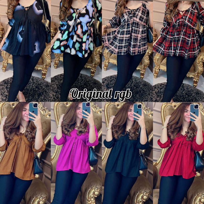 Baju Atasan Wanita Terbaru blus top Mahmud ORI RGB Z7B0 Crinkle Best Seller Atasan Wanita Murah Tren