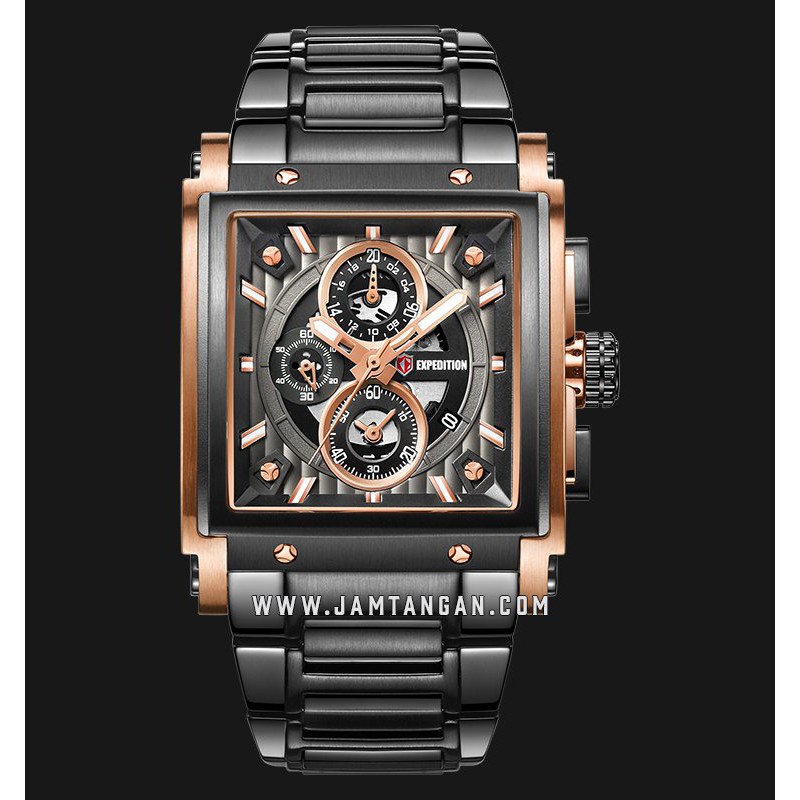 Expedition EXF 6731 MC BGRBA Man Chronograph Skeleton Dial Grey Stainless Steel