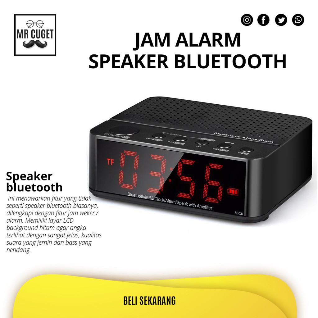  Jam  weker  Digital  dengan Speaker Bluetooth BC 01 