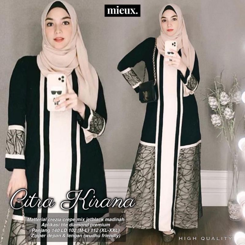 Citra Kirana Dress by Mieux Gamis Jetblack Madina