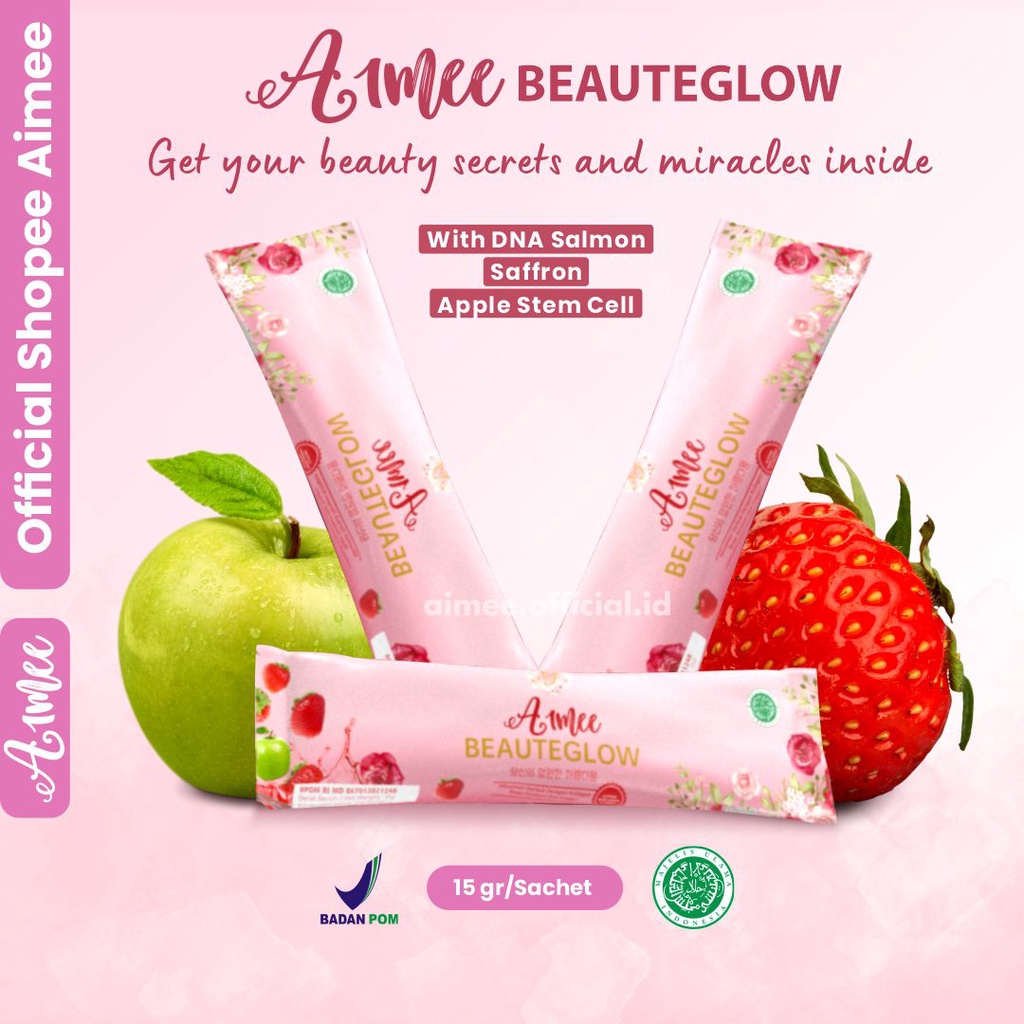 Aimee Collagen Drink Dna Salmon Safron Apple Stemcell 15 Sachet 15 Gram Premium Minuman Kolagen Cola
