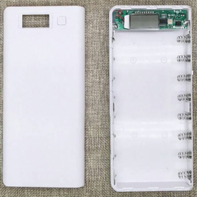 Casing Power Bank 8 slot Batre / DIY Power Bank Case 2 USB Port &amp; LCD 8x18650