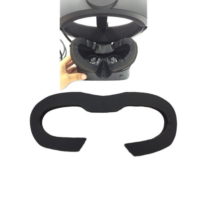 Bantalan Masker Mata Bahan Busa Kulit Pu Breathable Warna Hitam Untuk Headset Vr Oculus Rift S