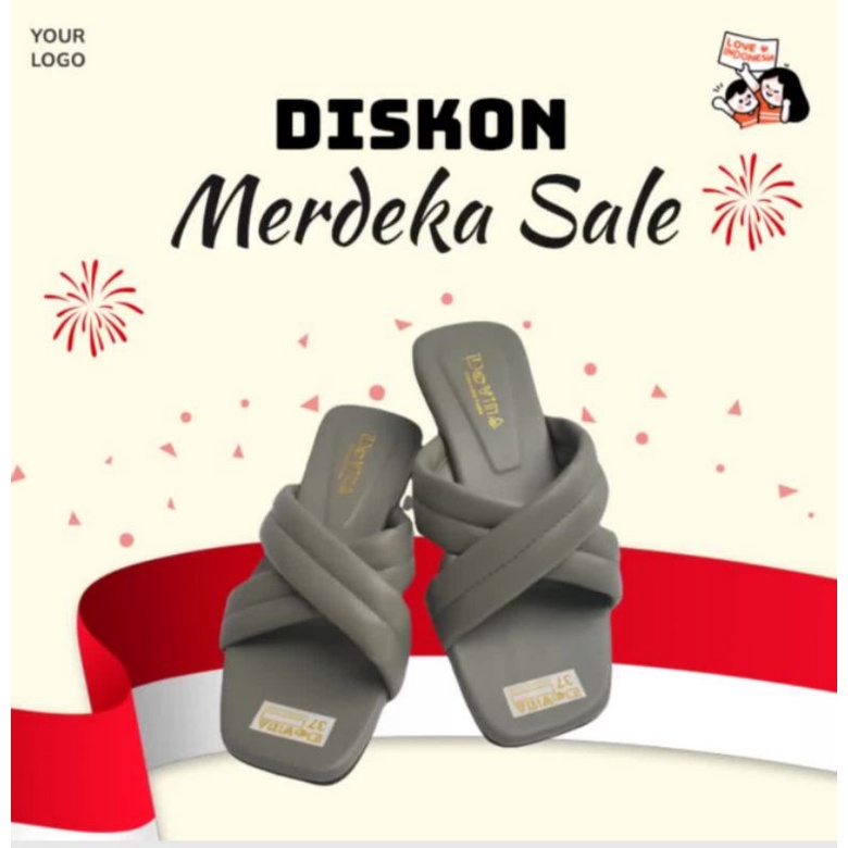 Sandal Flat Silang DOVITA wanita