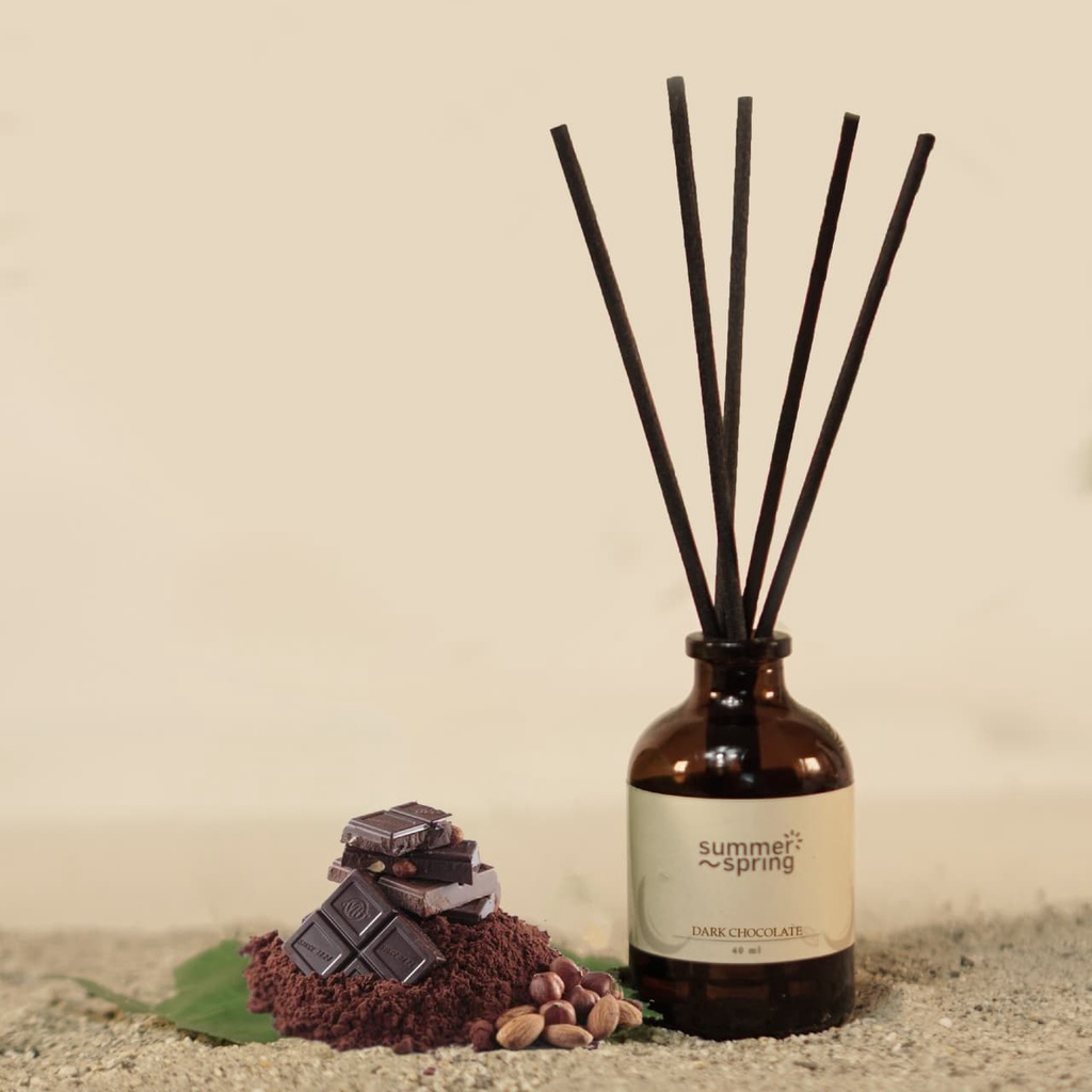 Reed Diffuser Pengharum Ruangan Toilet Lemari Kamar Mandi - Dark Chocolate Pewangi Summer Spring