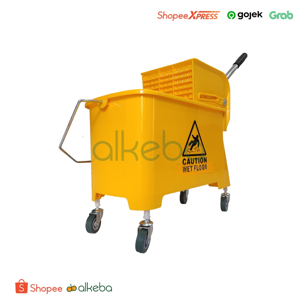 Single Bucket 20 Liter Wringer Trolley Side Press Clening Murah