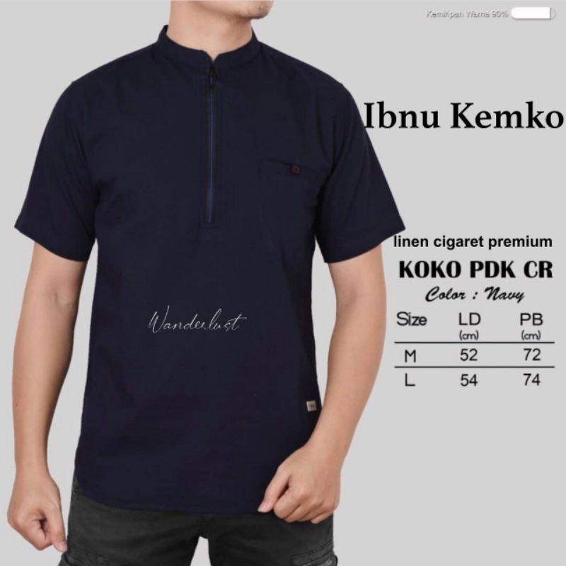 IBNU KEMKO BY WANDERLUST KEMEJA KOKO LENGAN PENDEK LINEN PREMIUM