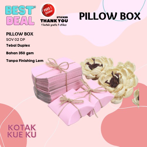 

(10 pcs) Pillow Box Kotak Souvenir Gift Box Kotak Kado Bahan Tebal Dan Kuat