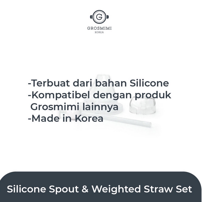 Grosmimi Silicone Spout &amp; Weighted Straw Set - Aksesoris Botol Minum Susu Anak Bayi Sedotan Pendulum