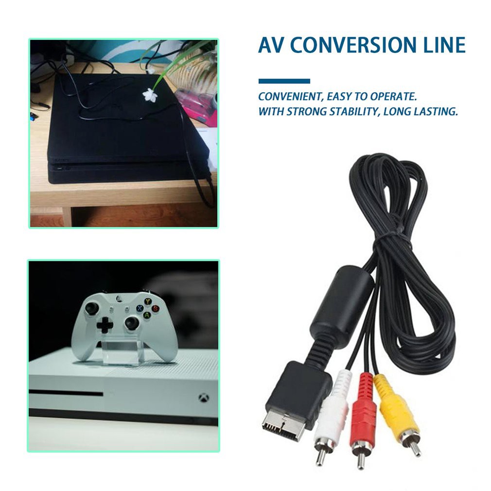 Hot Sale Ps2 Ps3 Av Conversion Cable 1 8m Games Accessories Computer Accessories Shopee Indonesia