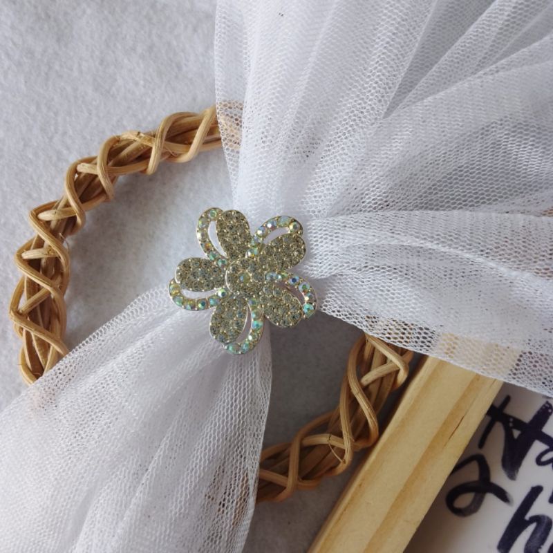 RING / BROS /  CINCIN BENTUK GESPER BERKILAU  BAHAN IMPORT ANTI LUNTUR-Bunga 2