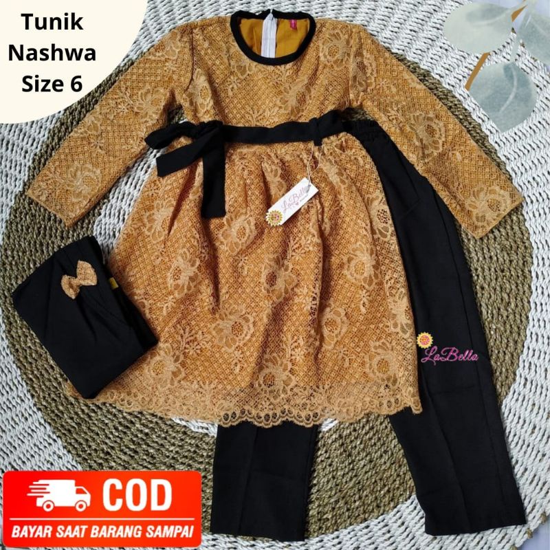 LABELLA BAJU KONDANGAN / ACARA FORMAL ANAK PEREMPUAN USIA 6 - 7 TAHUN SETELAN MUSLIM BRANDED CASUAL 
