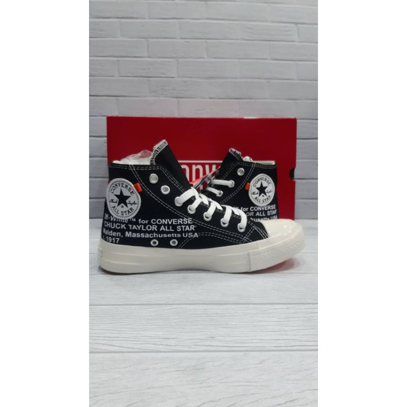 converse 70s x off white hi all black sol white