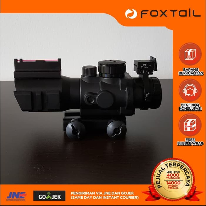 Acog Zoom 4x32 pisir hiu shark fin airsoft scope kekeran senapan  Kualitas Orignal & Terbaik