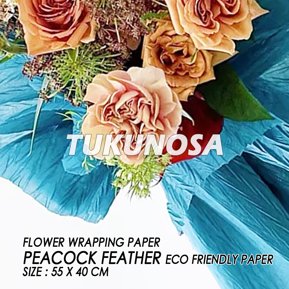 

FLOWER WRAPPING PAPER PEACOCK FEATHER - ECO FRIENDLY PAPER KERTAS BUKET BUNGA
