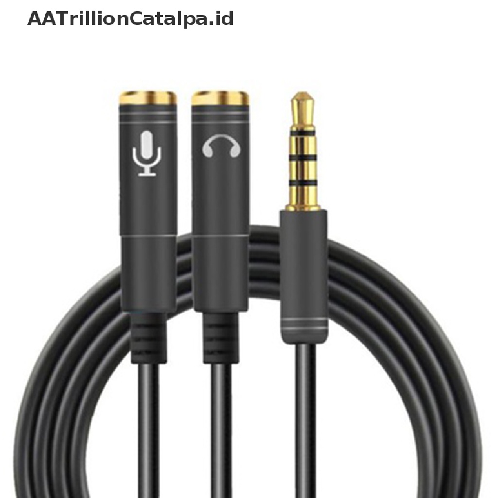 Aatrillioncatalpa Kabel adapter splitter jack audio 3.5mm Untuk headphone / mic