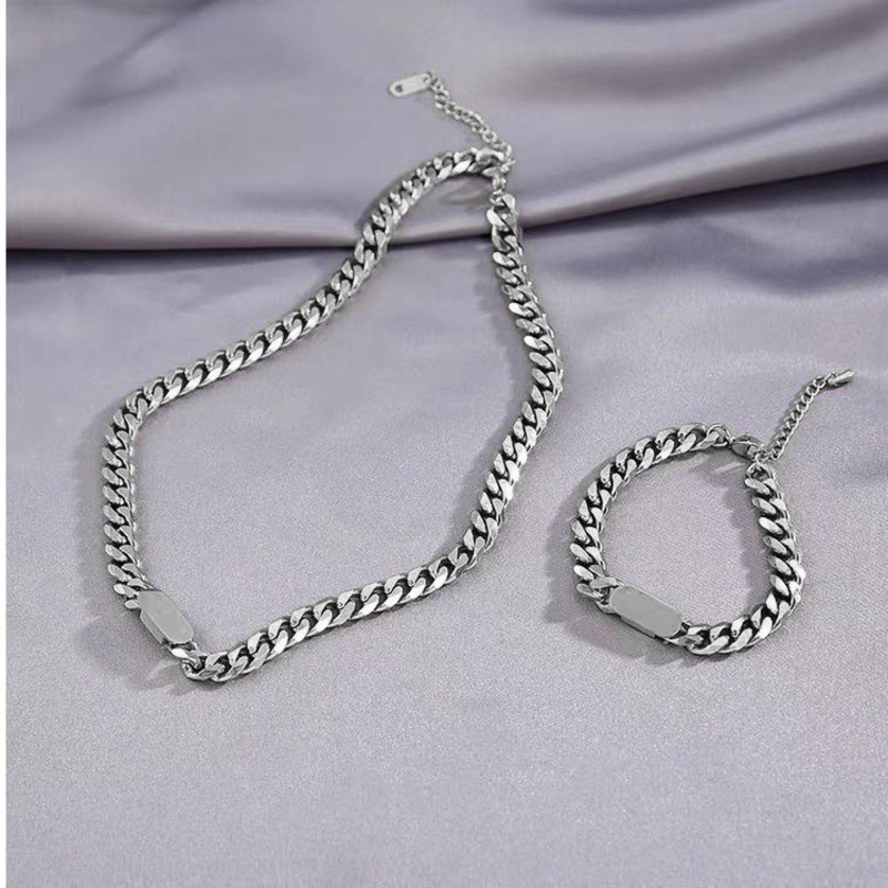 Kalung Rantai Klavikula Pendek Bahan Titanium Steel Gaya Hip Hop Untuk Aksesoris