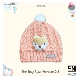 Boboko TopiBayi Rajut Premium Cat Kucing Kupluk Bayi Newborn baby Hat Tebal
