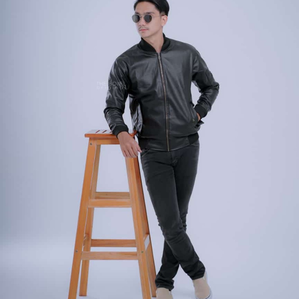 JAKET SEMI KULIT BOMBER/JAKET SINTETIS/JAKET BOMBER PRIA ORIGINAL/JAKET KULIT PRIA