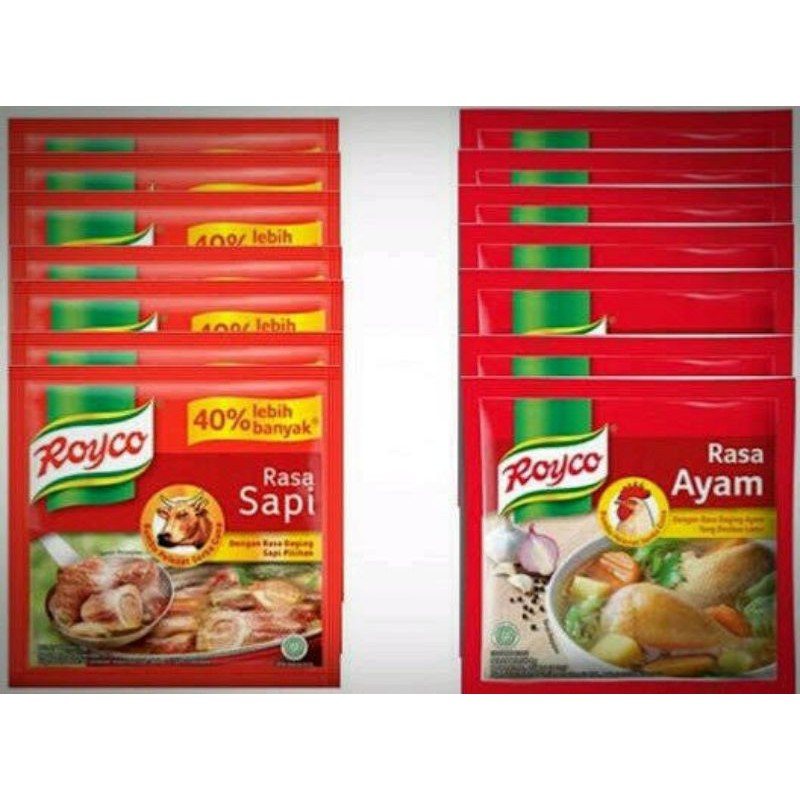 

Royko ayam sapi / Royco ayam sapi / penyedap rasa ayam sapi / royko 1 renceng 12 sachet @8gr