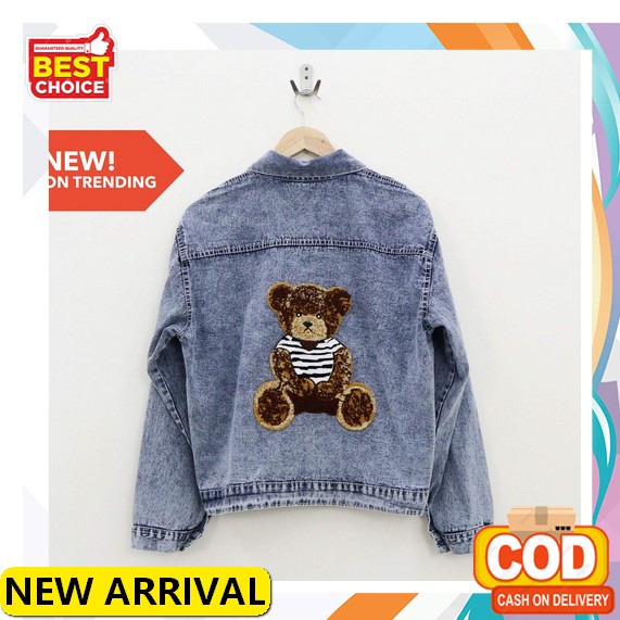 Jaket Wanita Jeans Oversize Import Jins Jacket Lepis Cewek Jumbo Jw102 Jaket Jeans Wanita / Cathy (O