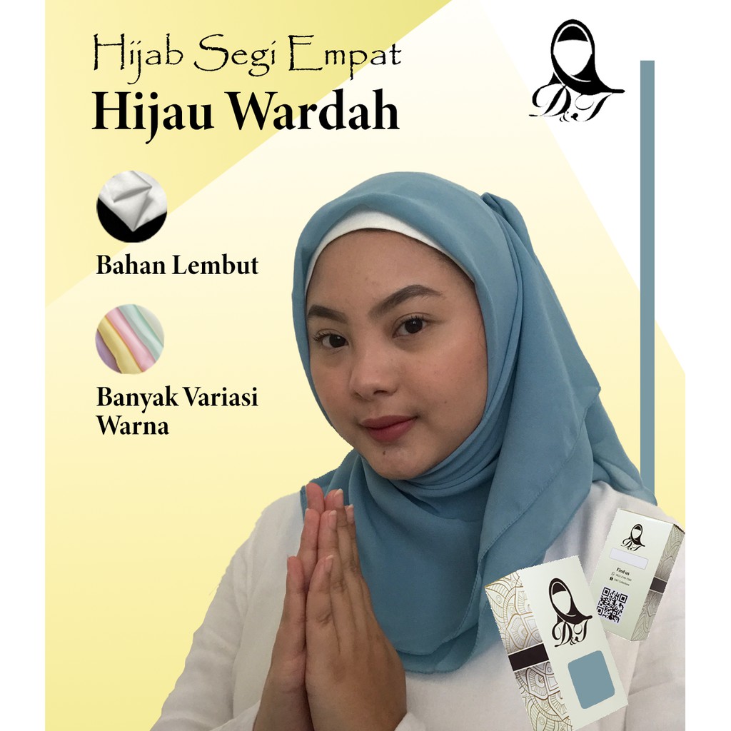 Hijab Segi Empat Grosir D&T Collection Hijau Wardah