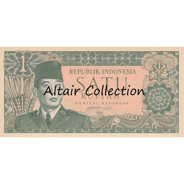 Uang Kuno 1 Rupiah 1961 Soekarno Borneo