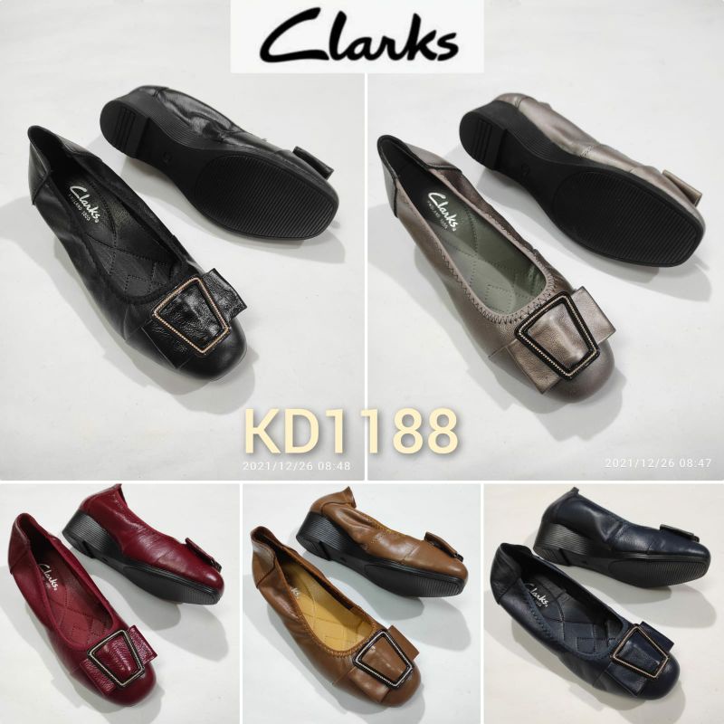 SEPATU KULIT WANITA CLARKS KD1188-1 / SEPATU KANTOR / SEPATU KERJA