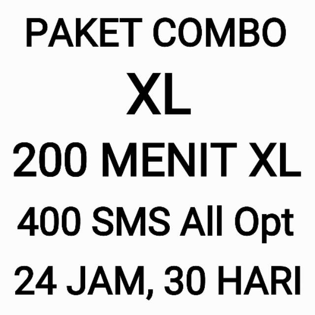 Paket Combo Nelpon Telepon 200 Menit Sesama XL 400 SMS All Operator 30 Hari Bulan Sebulan Bulanan 24