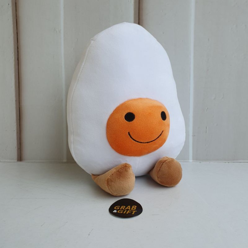 Boneka Happy Egg Plushie Soft Sunny-Side Egg Telur 20cm