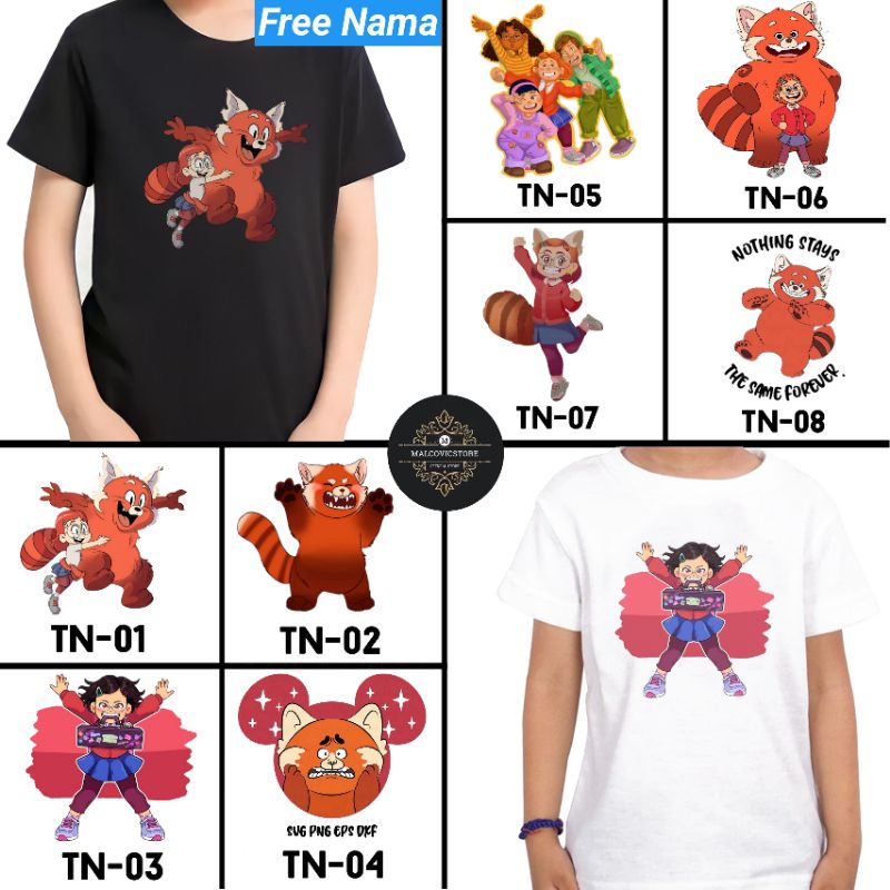 Baju Anak/Kaos Anak/Baju Turning Red Anak Usia 2-13 Tahun/Kaos Anak Turning Red Unisex/Kaos Baju Tur