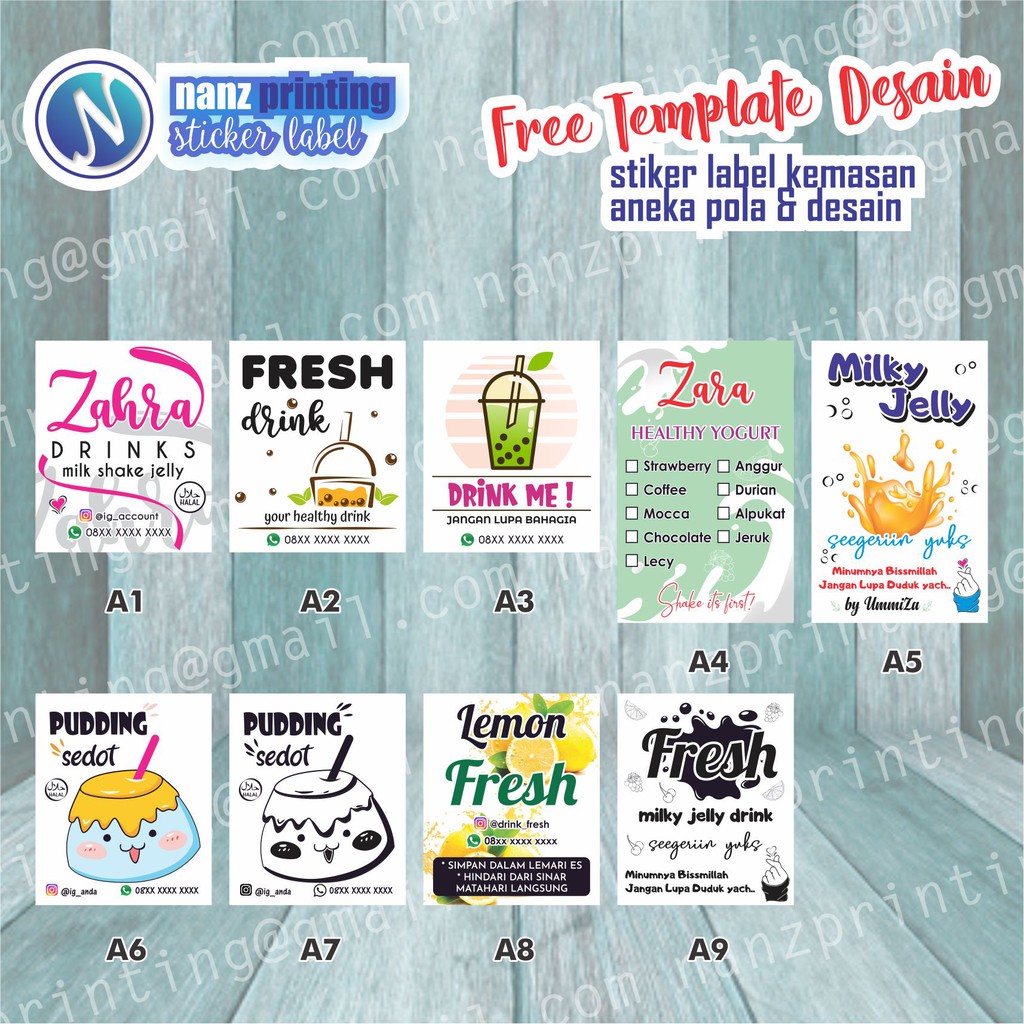 

Stiker Sticker Label Kemasan Makanan Minuman (Transparan)