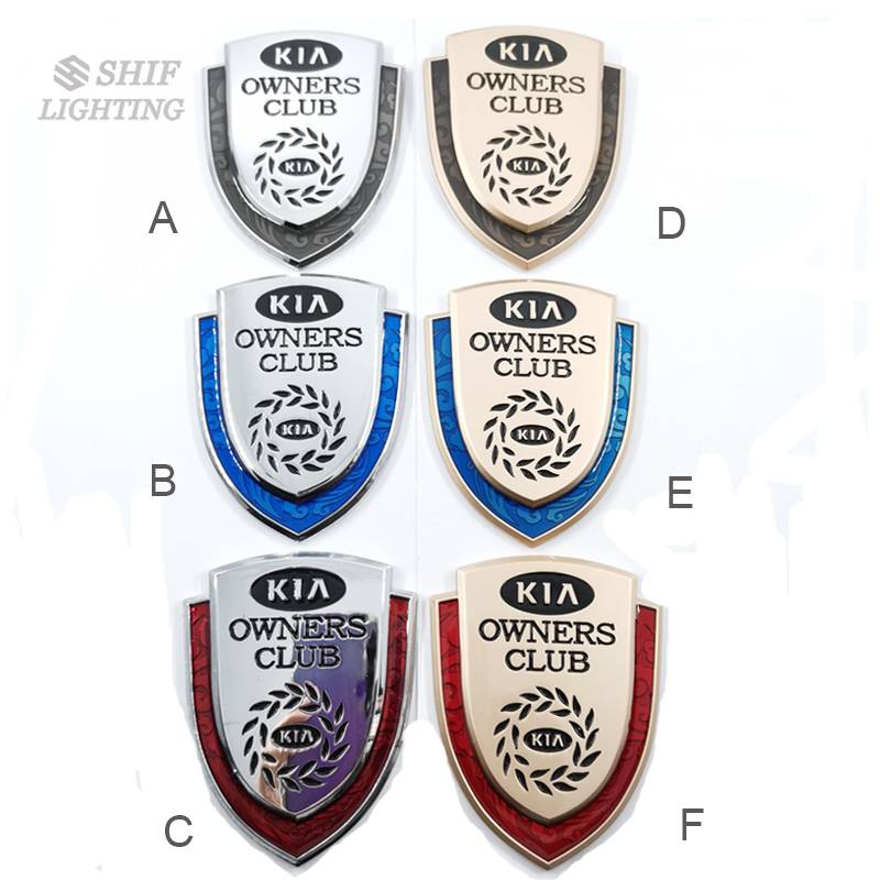 1pc Stiker Emblem Logo Kia CLUB Bahan Metal Untuk Dekorasi Mobil