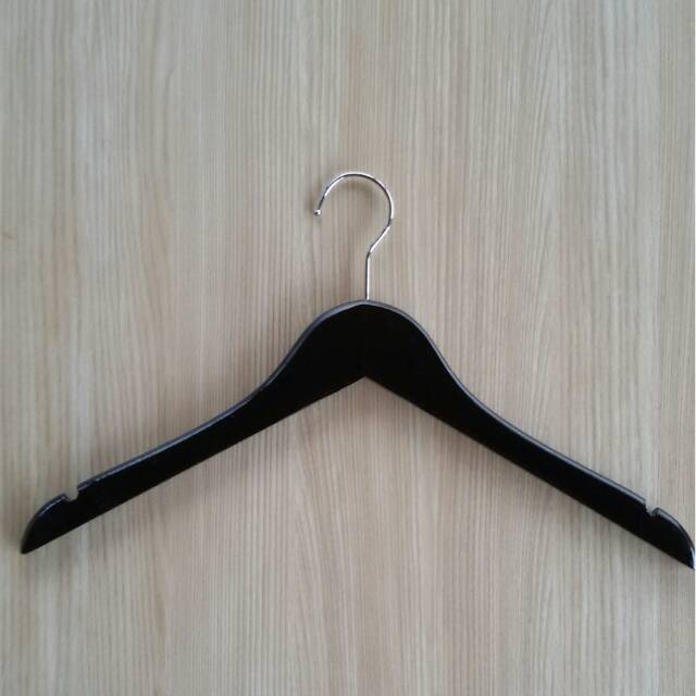 Hanger Kayu Hitam Gantungan Baju Dewasa Hanger Dewasa - BH