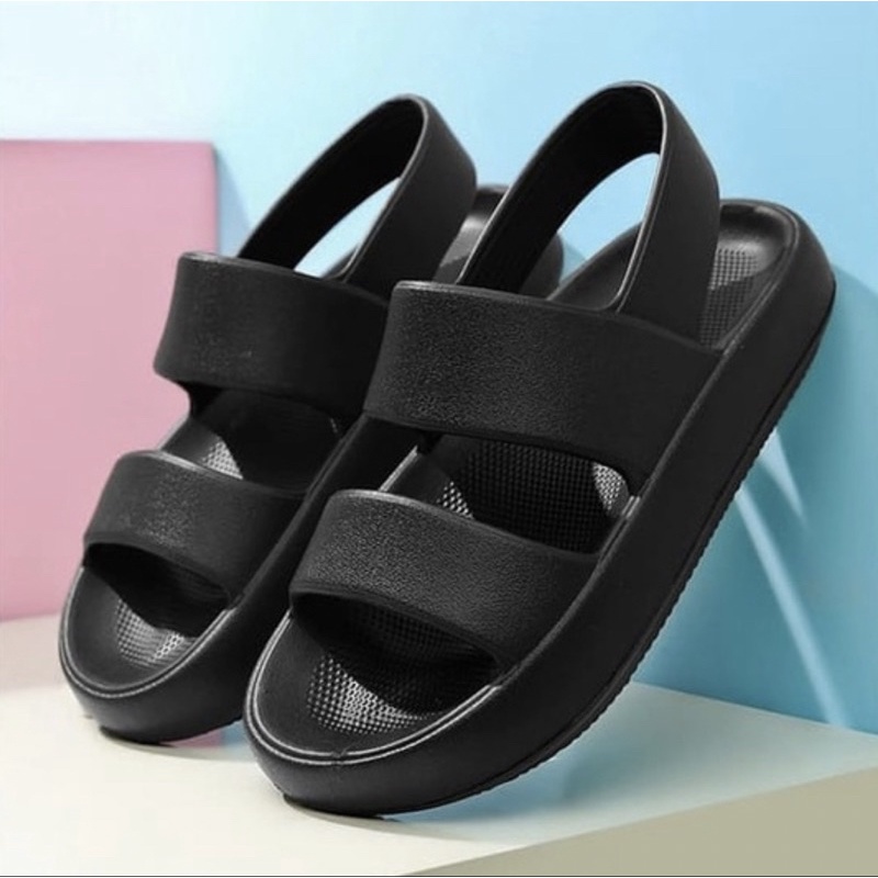 Zerolimit - Sandal Wedges Wanita Casual Sendal Lalisa Cewek Terbaru Sandal Wanita Tali Belakang Hits