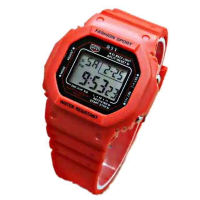 Jam Tangan Wanita/Pria Sporty XS11 Digital  Anti Air Strap Rubber