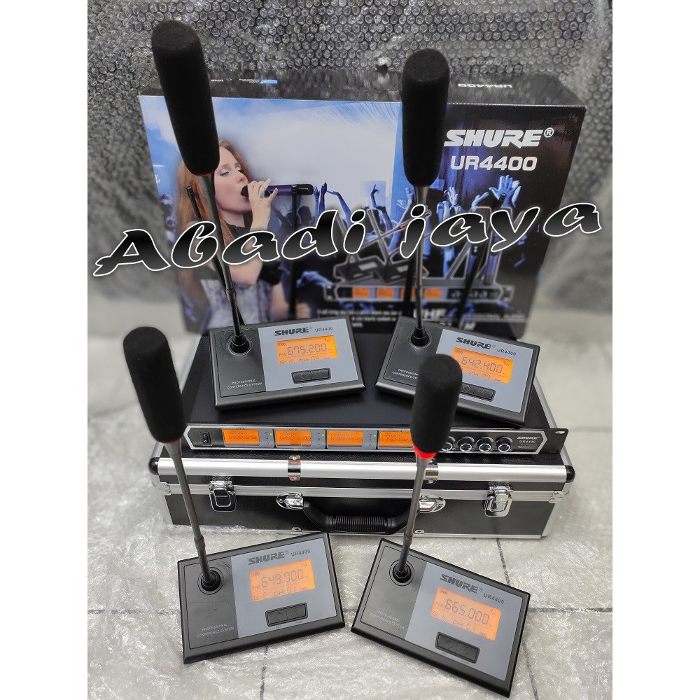 mic wireless conference shure UR4400MM 4mic conference meja shure ur 4400mm