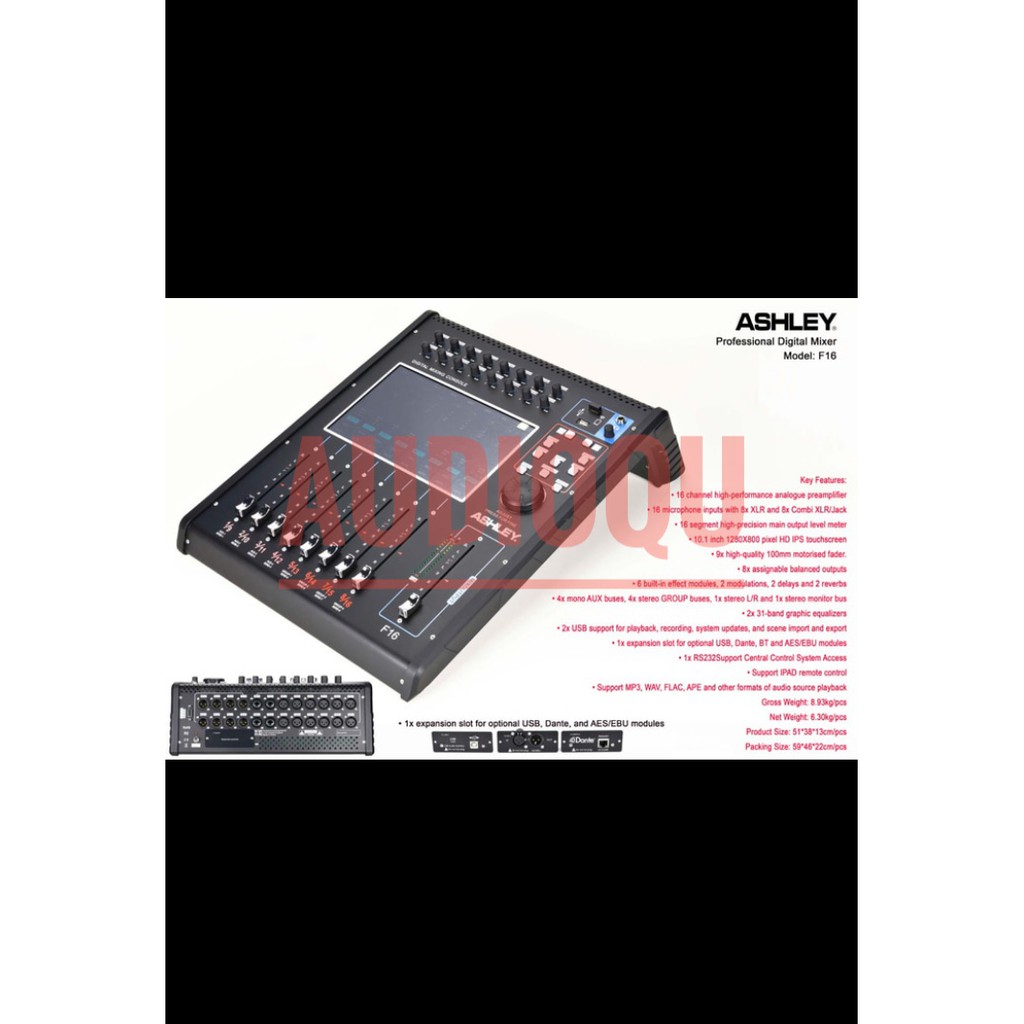 Digital Mixer Ashley F16 Original 16 Channel Ashley F16