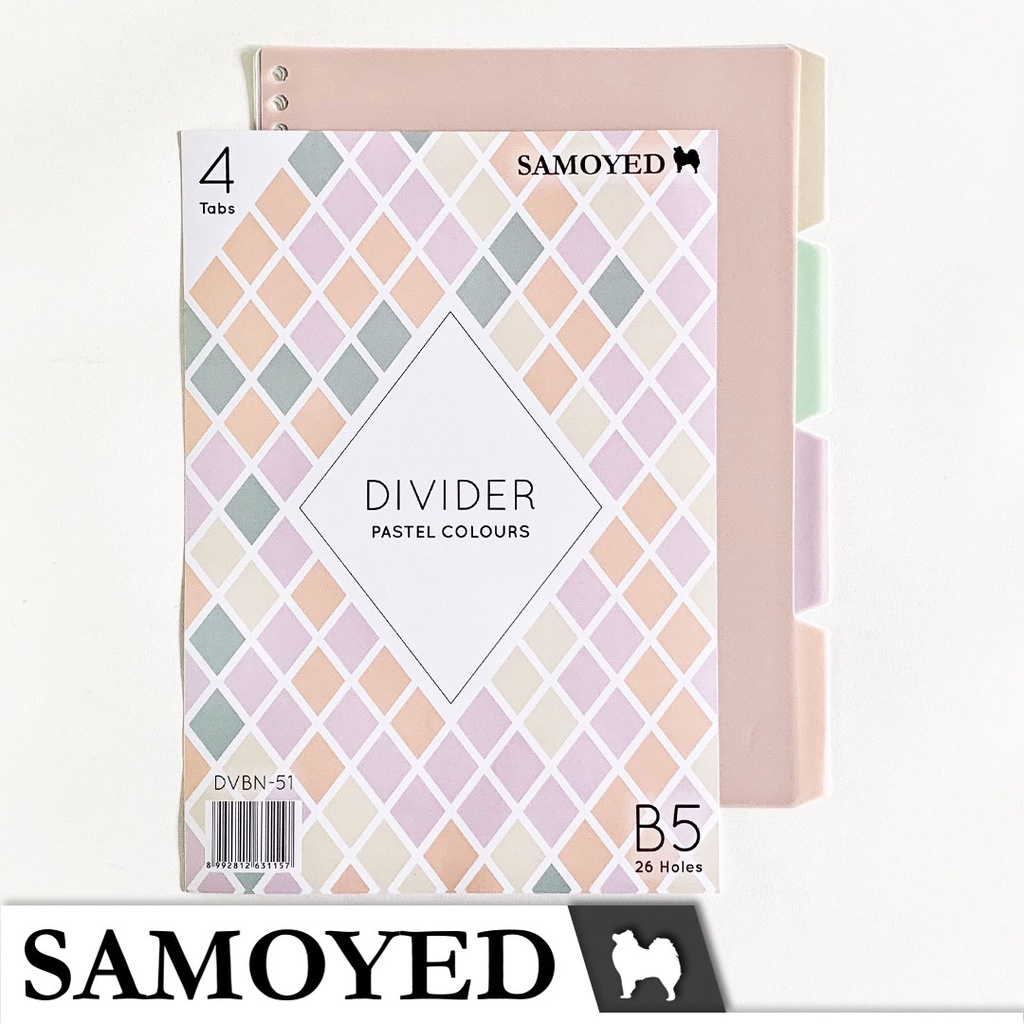 

Pembatas / Divider Binder Pastel B5 , 26 Holes , 4 Tabs - Samoyed DVBN-51