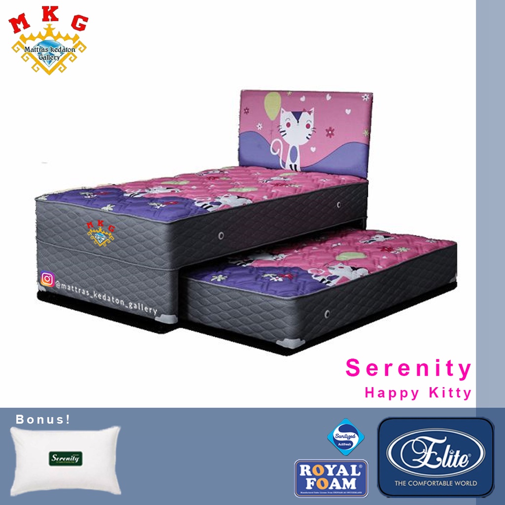 Serenity 2 in 1 Heppy Kitty  by Elite Springbed - Kasur Springbed Sorong 2in1