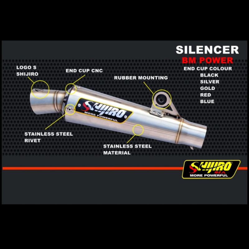 Silencer only SHIJIRO Racing Original type BM POWER