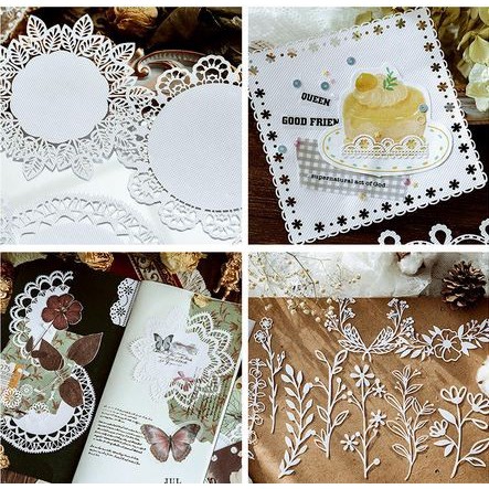 8 Design Lace Hollow Paper - Alice Tea Party Series (10pcs)