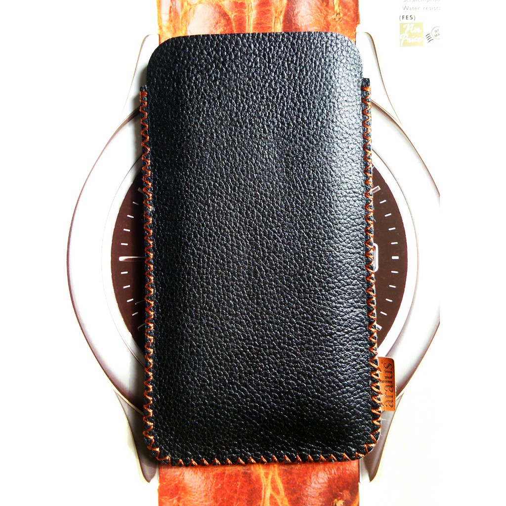 Genuine Leather Case Iphone X Pouch Sleeve Kulit Sapi Asli (Hitam)