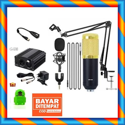 Paket Mikrofon Recording BM800 Condenser bm 800 Mikrofon  Kondenser BM 800 Cover lagu