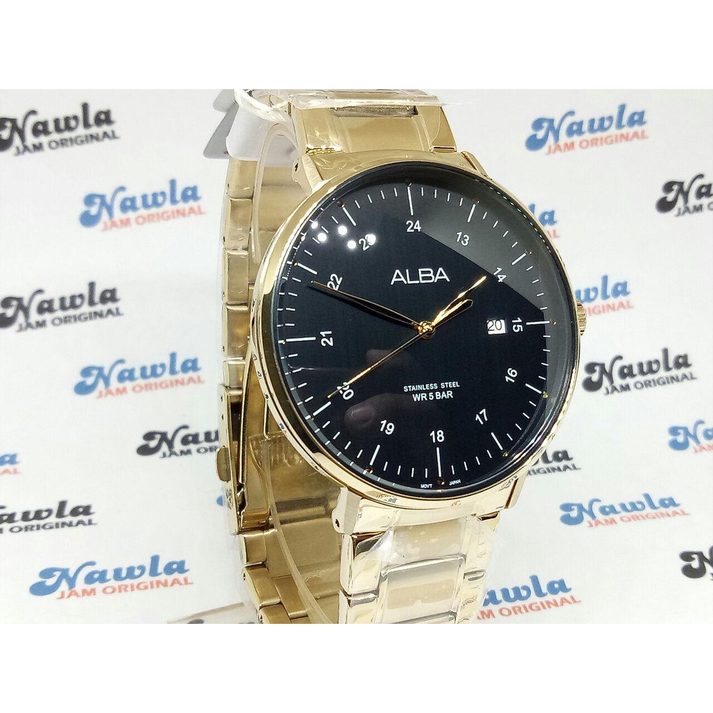 Alba Quartz AS9F94X1 Gold IP Stainless - Jam Tangan Pria AS9F94