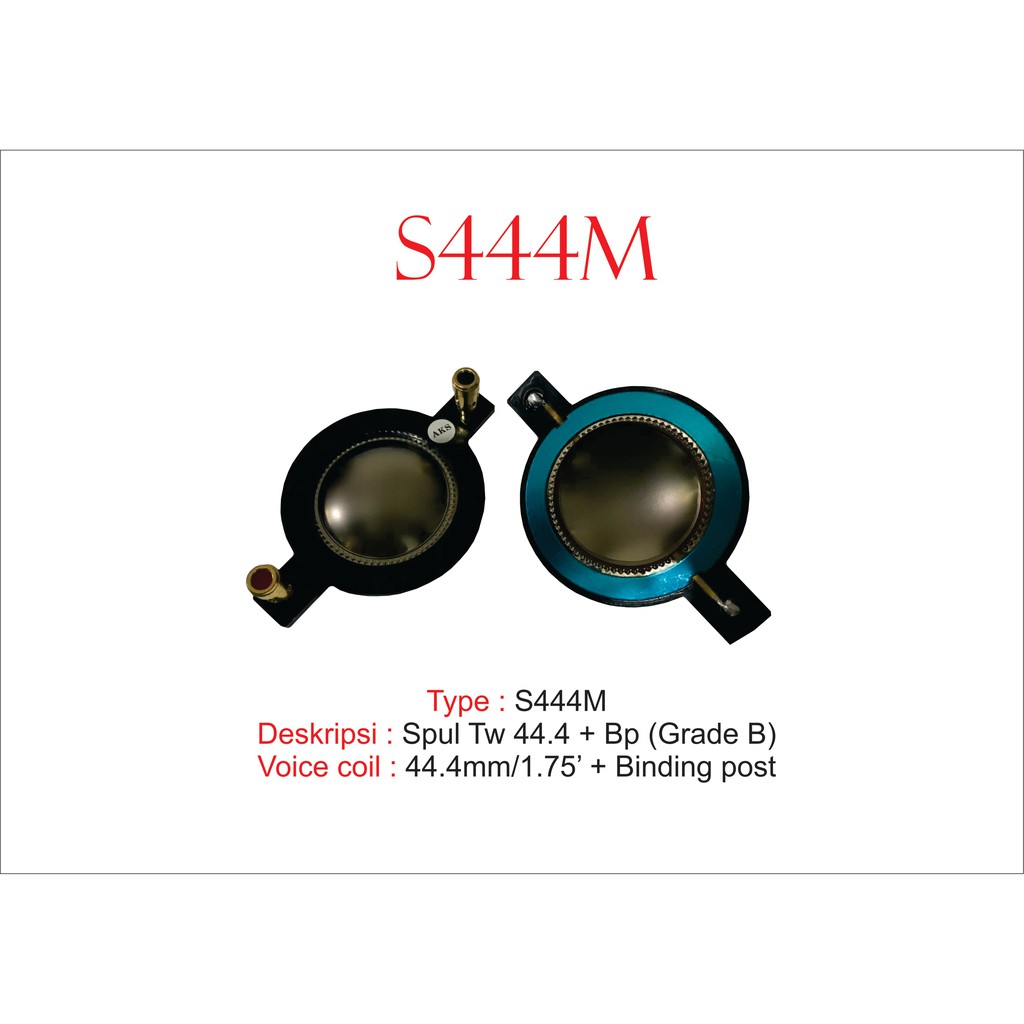 STX - SPUL TW : VOICE COIL, DIAPHGRAM, SPUL TW 44.4 + Binding Post (Grade-B) 444M