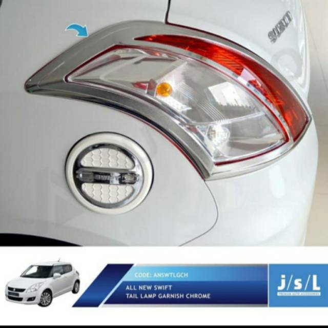 Garnish lampu belakang all new Swift/ tail lamp garnish chrome jsl