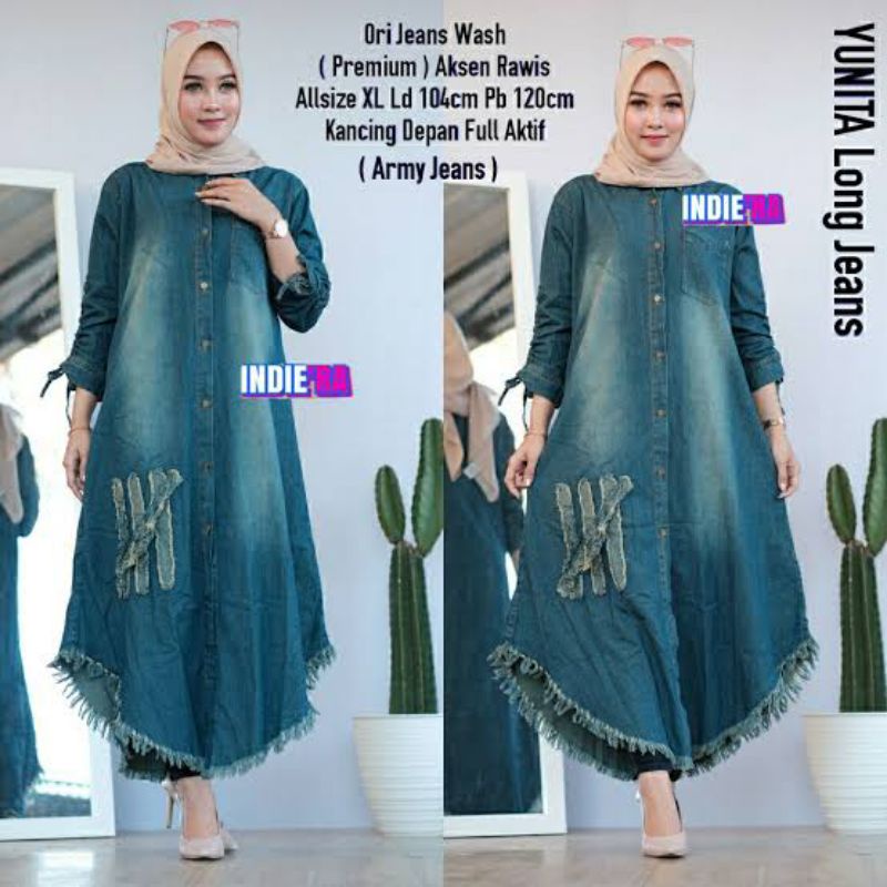MOANA GAMIS JEANS TERBARU // GAMIS TUNIK KEKINIAN // DRESS BUSUI // GAMIS TUNIK RAWIS terikini // ga