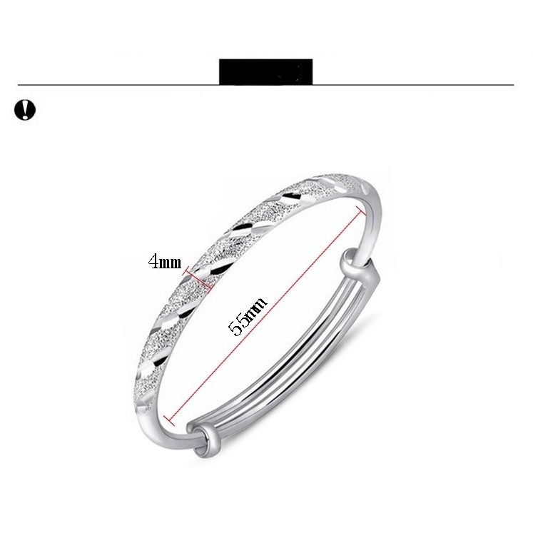 Gelang Bentuk Tabung Bulat Bahan Stainless Steel Warna Silver Untuk Wanita